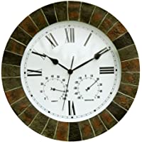 Los mejores  - About Time Reloj de pared- efecto de jardín- con termómetro e higrómetro – 35-5 cm